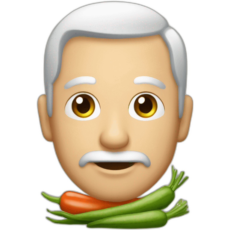 señor cosechando verduras de una huerta emoji