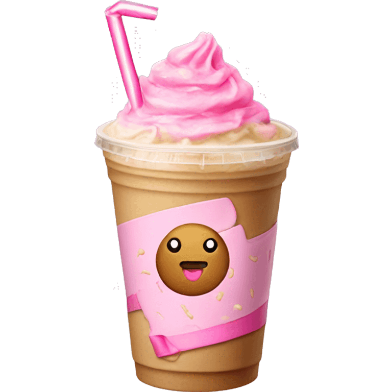 Sugar cookie Iced coffee with a pink bow emoji