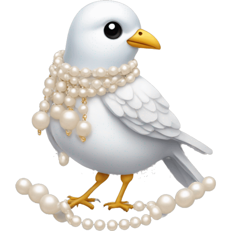 bird wearing pearls emoji