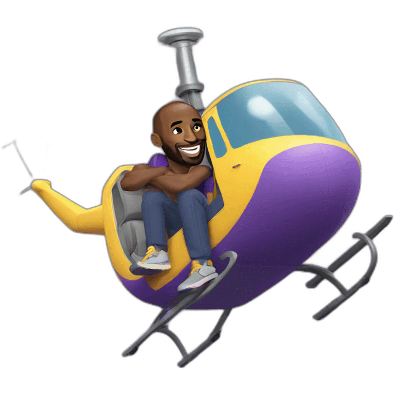 Kobe Bryant laughed while riding a helicopter emoji