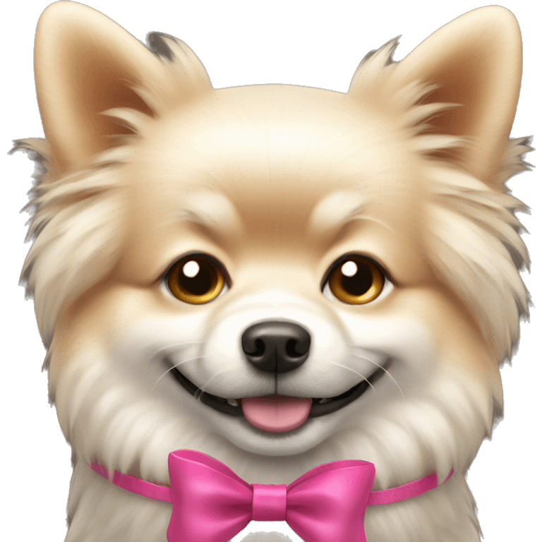 Spitz dog with bow emoji