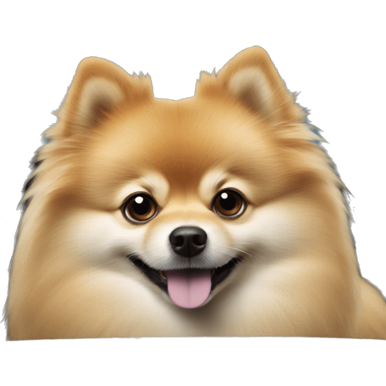 Pomeranian spitz drive in a car emoji