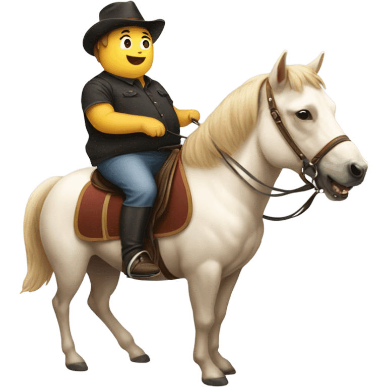 I really really fat dog riding a horse emoji