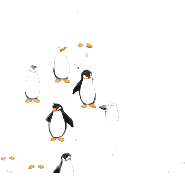 Penguins in a party emoji