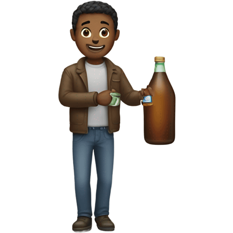 Man holding bottle emoji