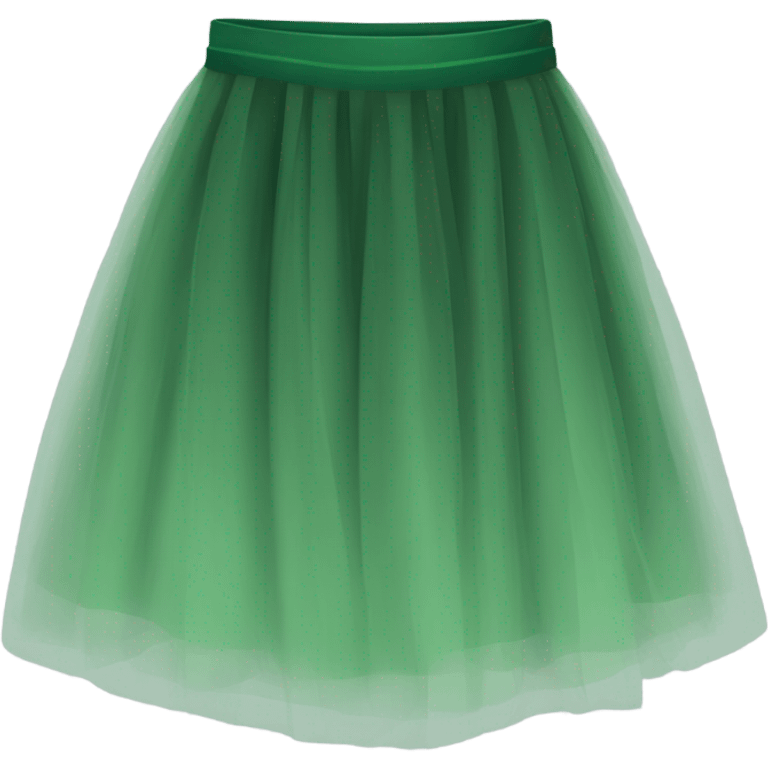 Green tulle skirt, isolated emoji