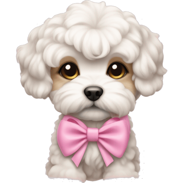 Schichon puppy pink bow emoji