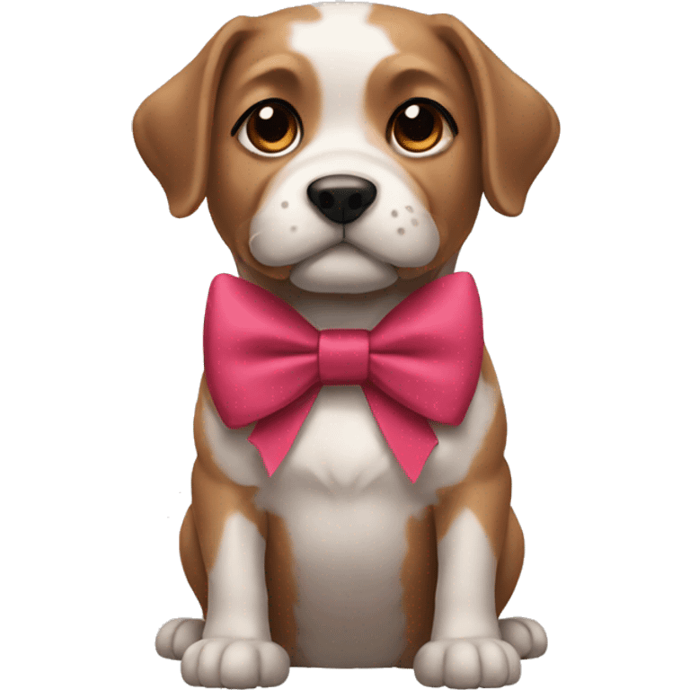 dog wearing bow emoji