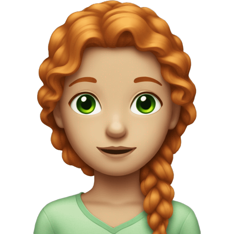 ginge haired girl with green eyes emoji