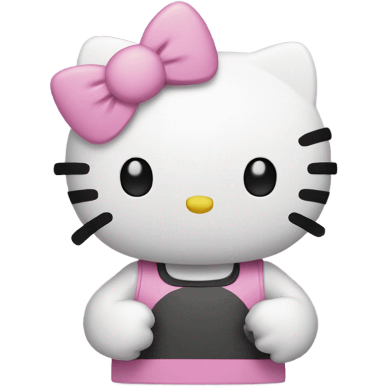 Hello kitty with a sign that says “don’t crash OUT” emoji