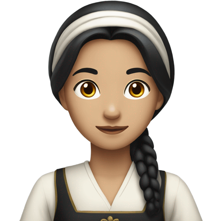 black hair female servant emoji