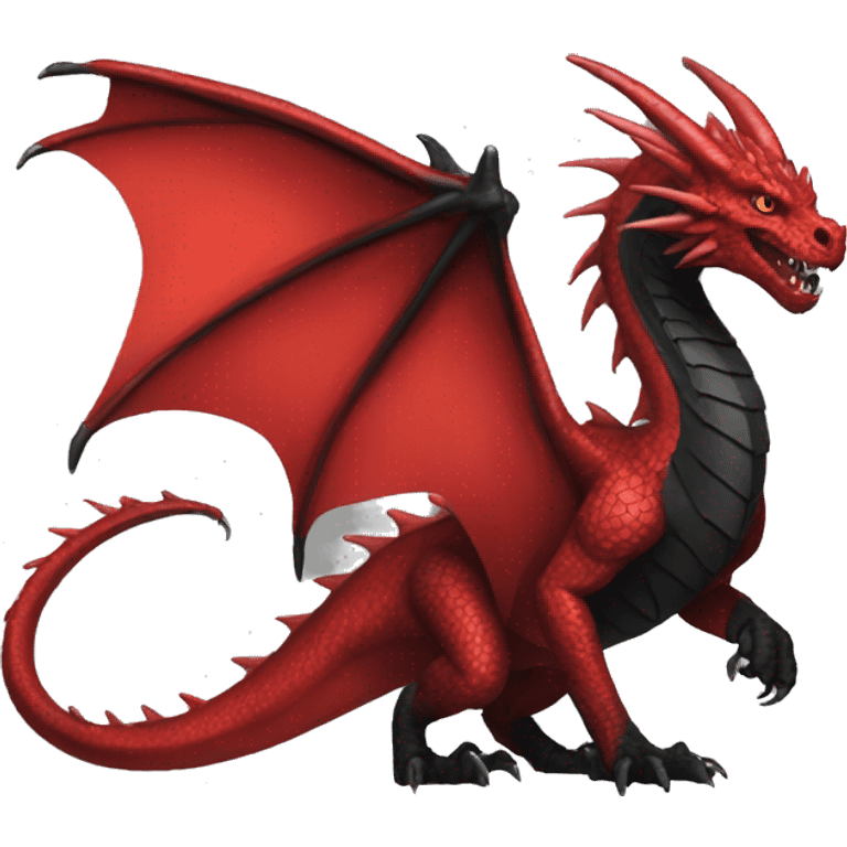 a red-black wyvern dragon   emoji