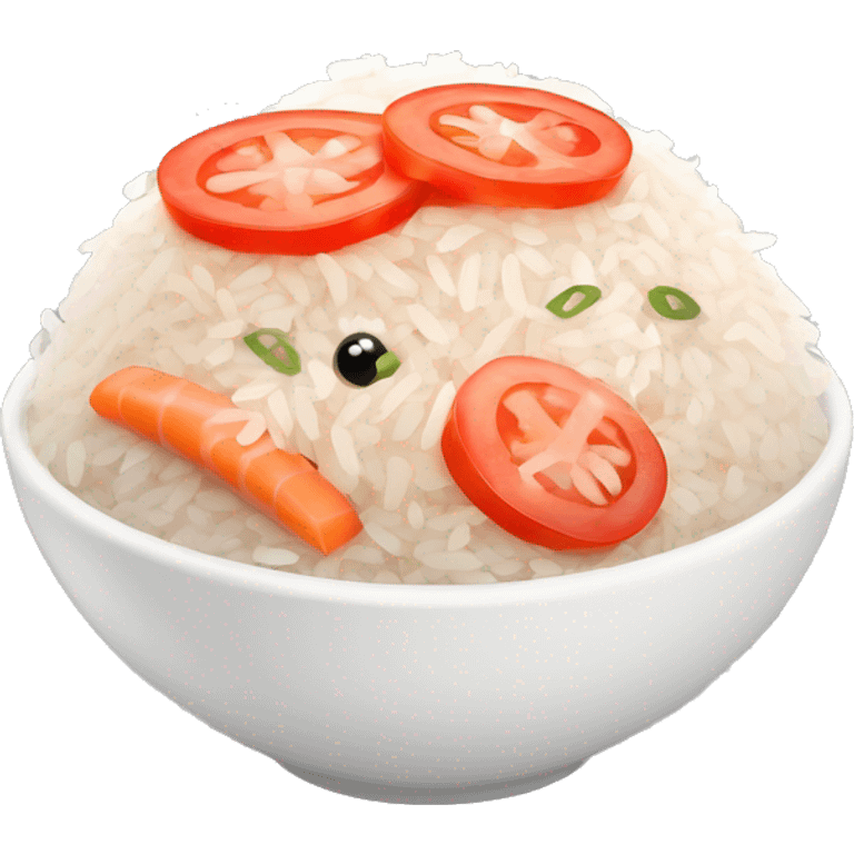 rice with tomato and surimi emoji