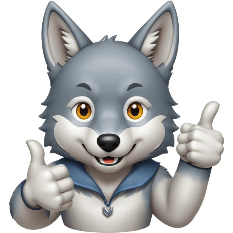 Wolf giving thumbs up emoji