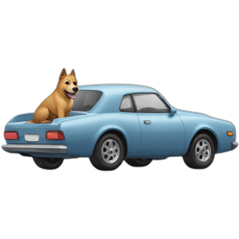 Dog and car emoji