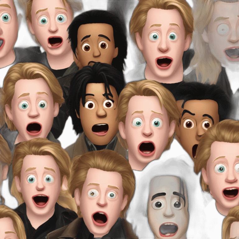 Macaulay culkin home alone scream with Michael jackson emoji