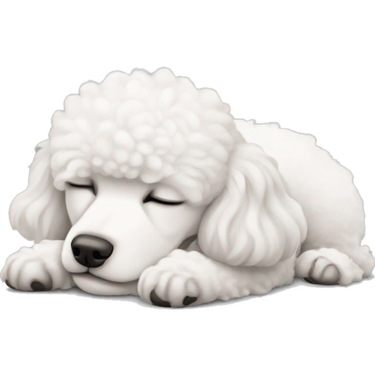 white poodle asleep emoji