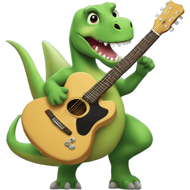 Dinosaur holding a guitar  emoji