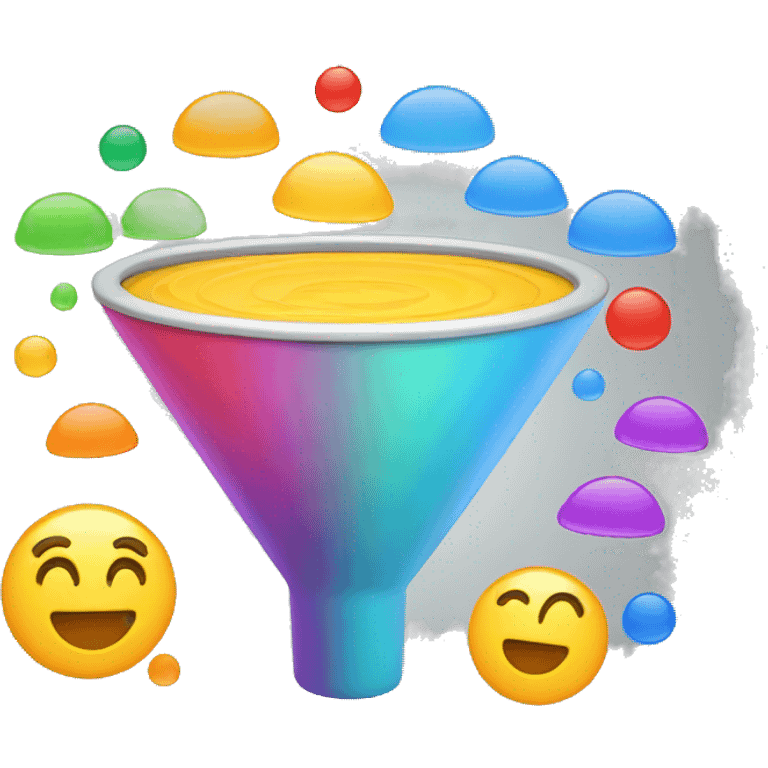 create an emoji of a marketing funnel with 4 different colors and parts  emoji