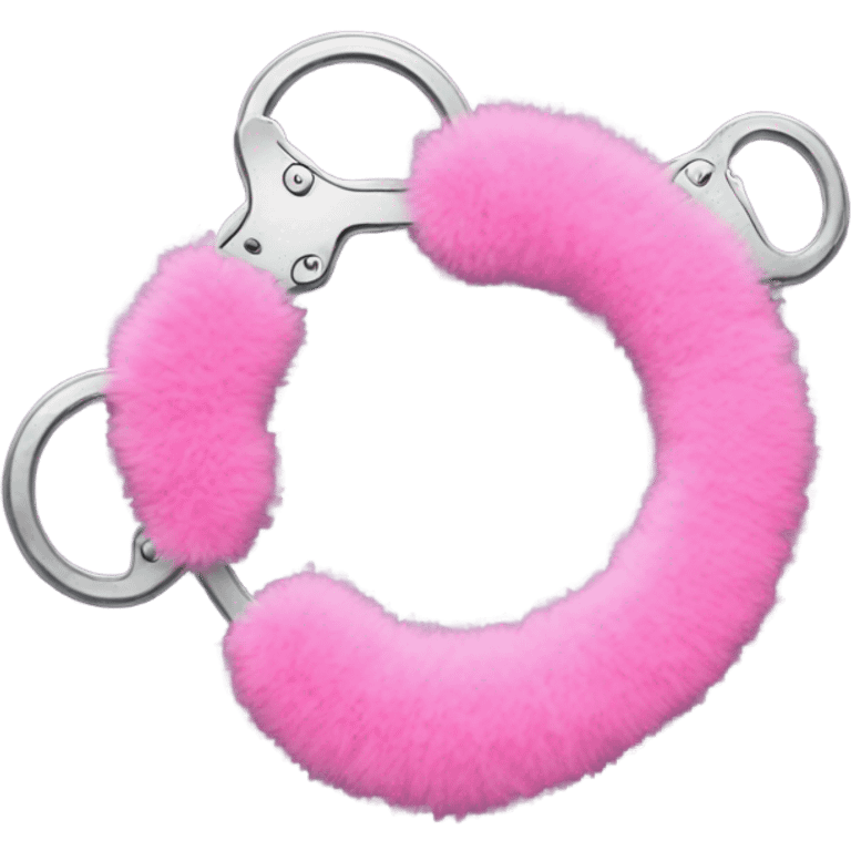 pair of pink fluffy handcuffs emoji