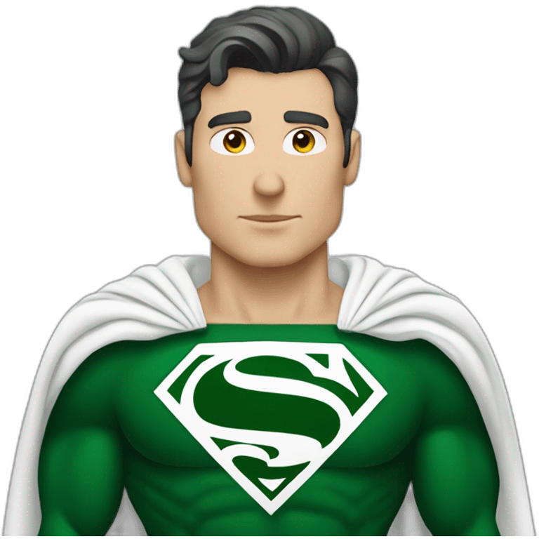 A white Superman wears forest green clothes emoji