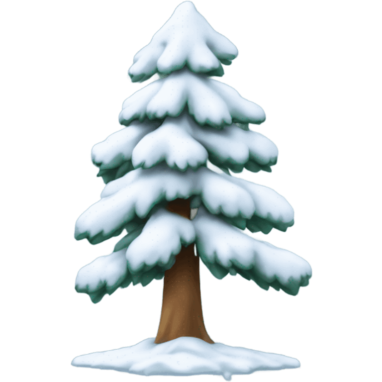 Snowy pine tree no fallen snow emoji