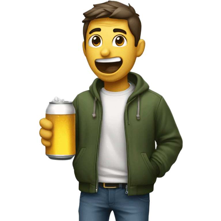 Person shotgunning beer emoji