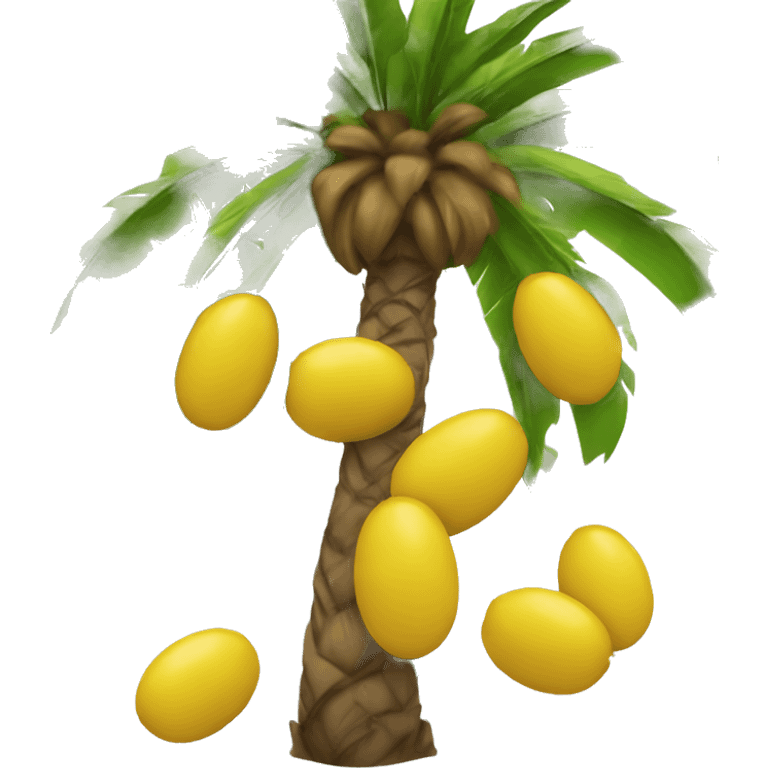 palm tree with yellow dates emoji