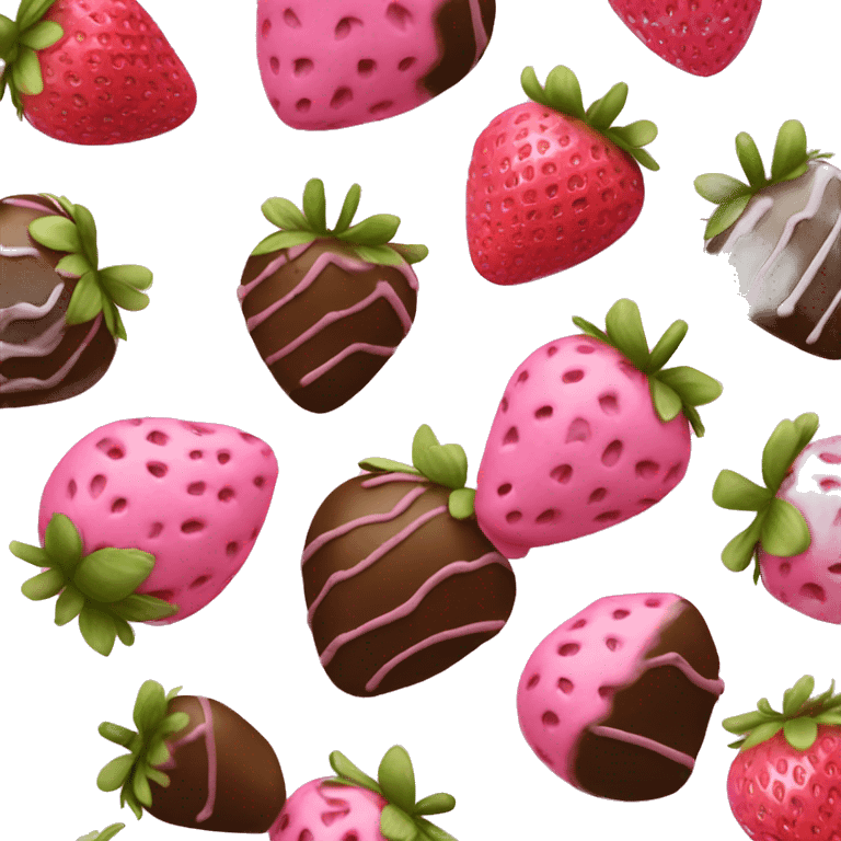 Pink-chocolate-covered-strawberries-desserts emoji