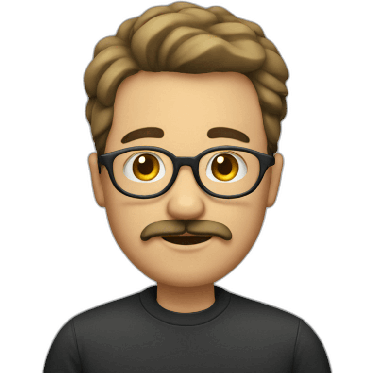 Man with glasses and moustache and goatee emoji