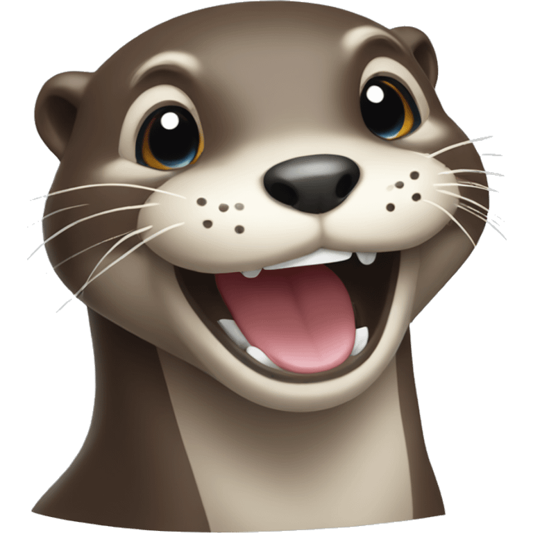 a otter with big smile emoji