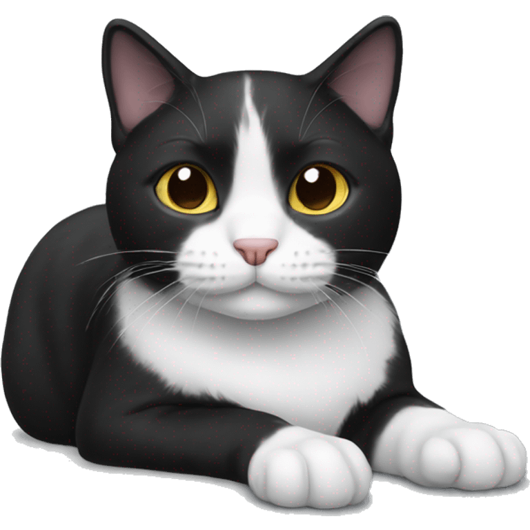 black and white cat emoji