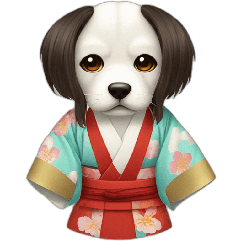 hot-guy-noh-dog-mask-longhair-japanese-kimono emoji