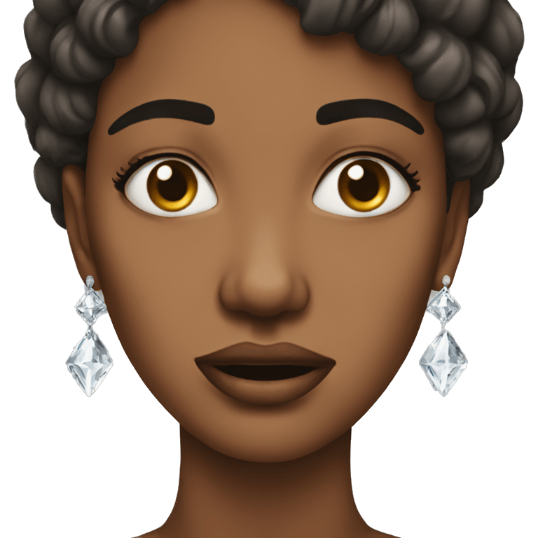 woman crying wearing diamond earrings emoji