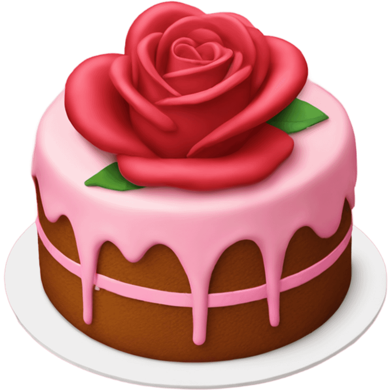 valentine’s day cake with rose emoji