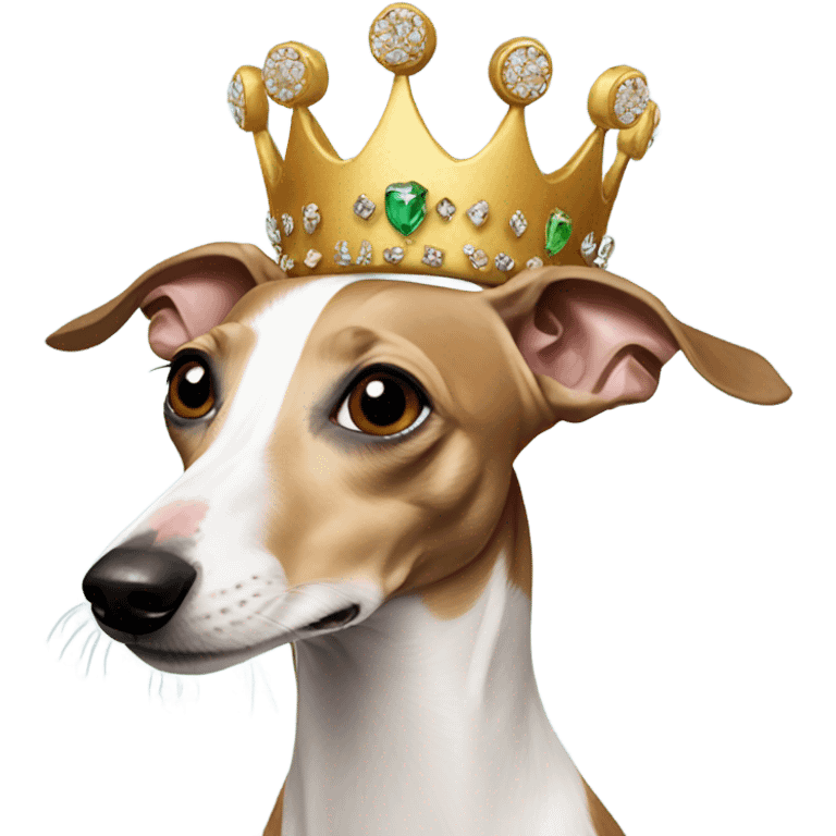 Italian greyhound wearing a crown  emoji