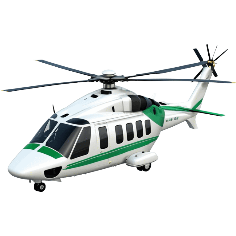 AgustaWestland AW139 - Leonardo (Model Year: 2022) (Iconic colour: White with green accents) emoji