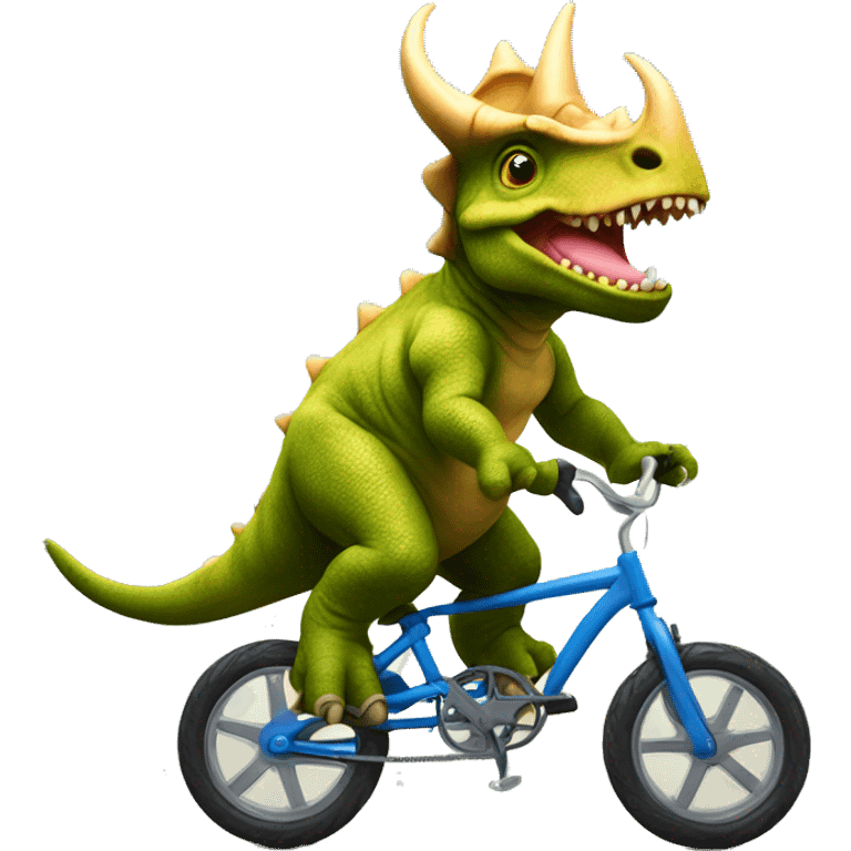 Triceratops riding bike emoji