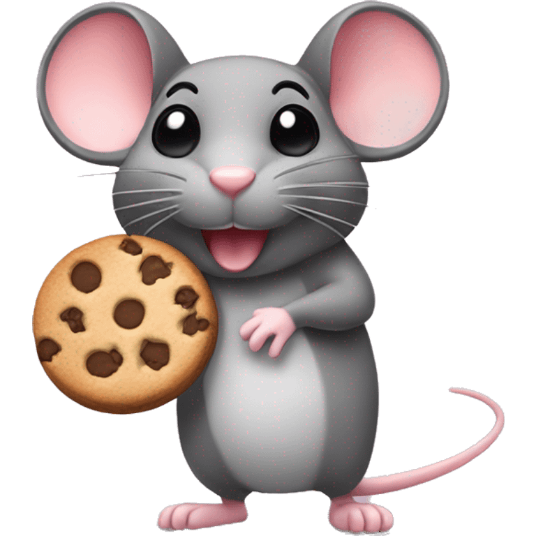 mouse with cookie  emoji