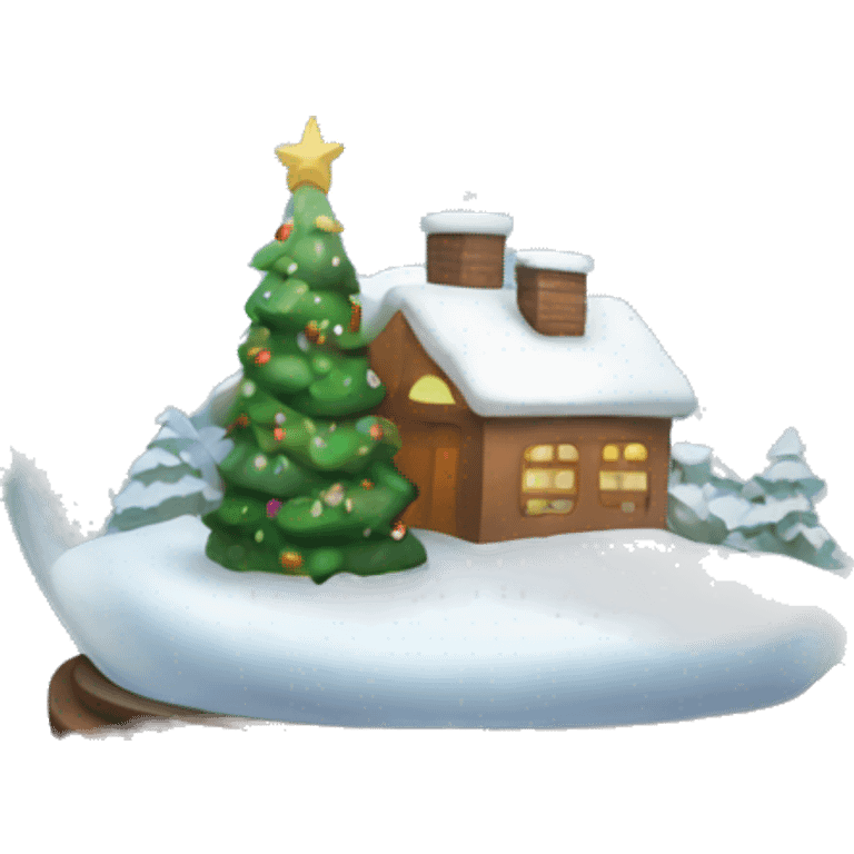 Realistic Christmas snowglobe emoji