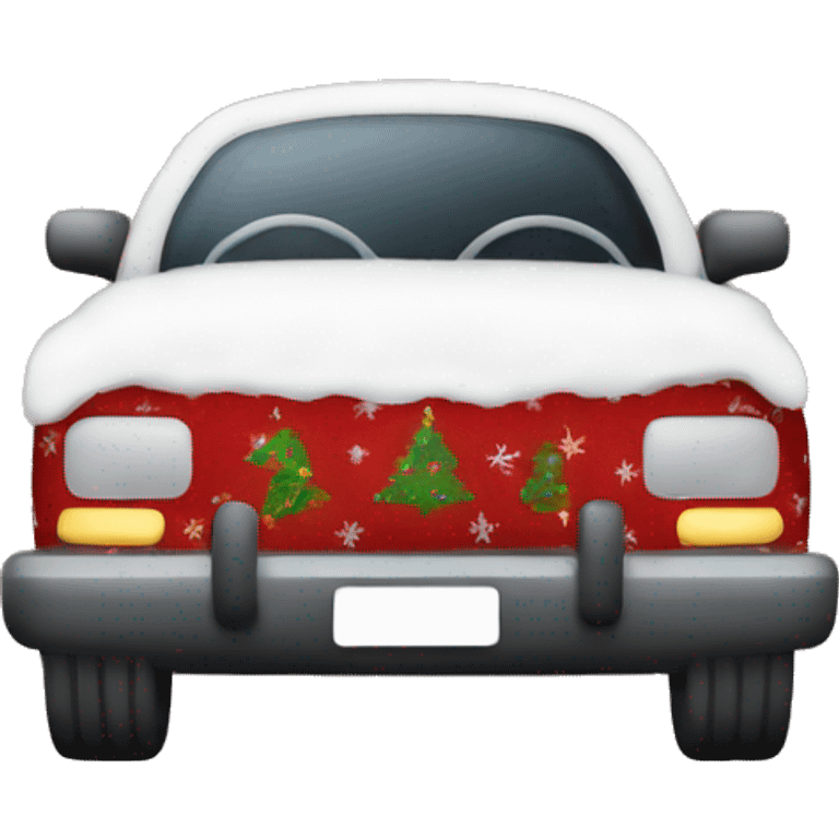 Car wearing a Christmas sweater  emoji