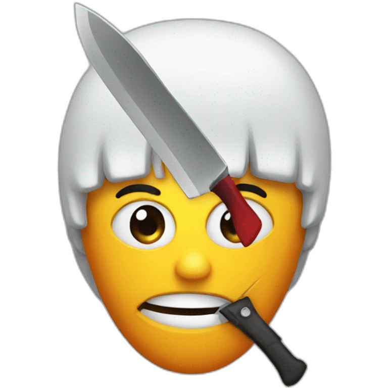 halloween head with a knife emoji