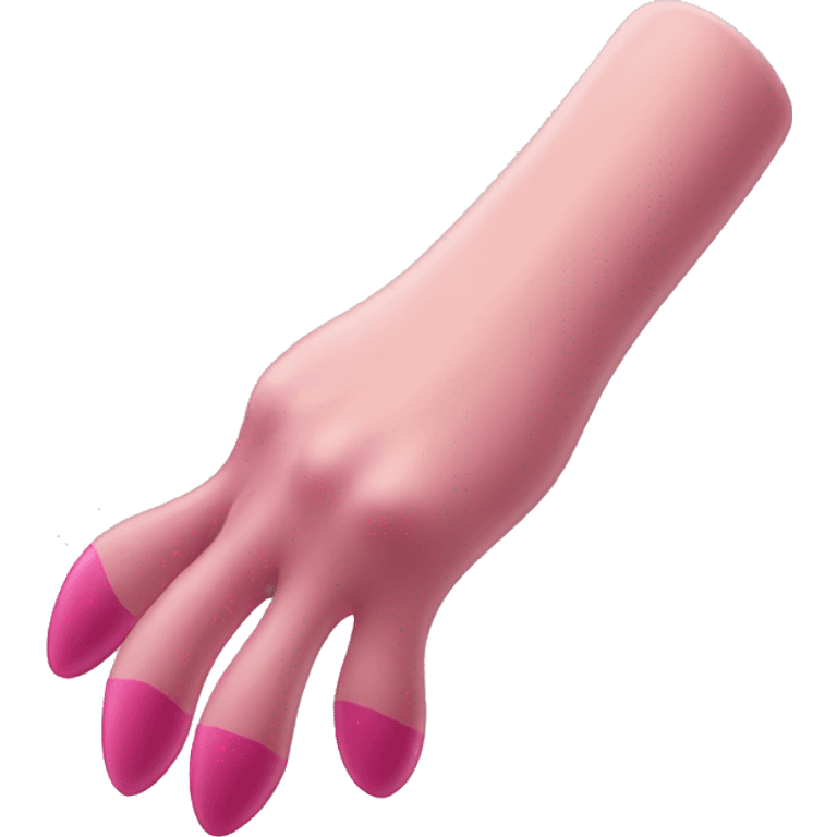 cat's leg with pink claws  emoji