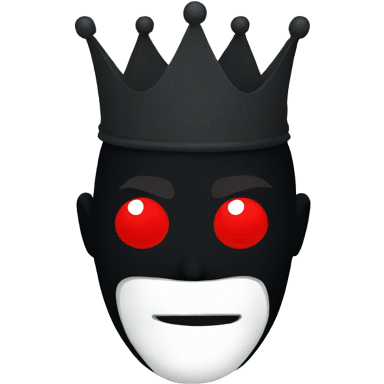 Dark silhouette with crown and red eyes emoji