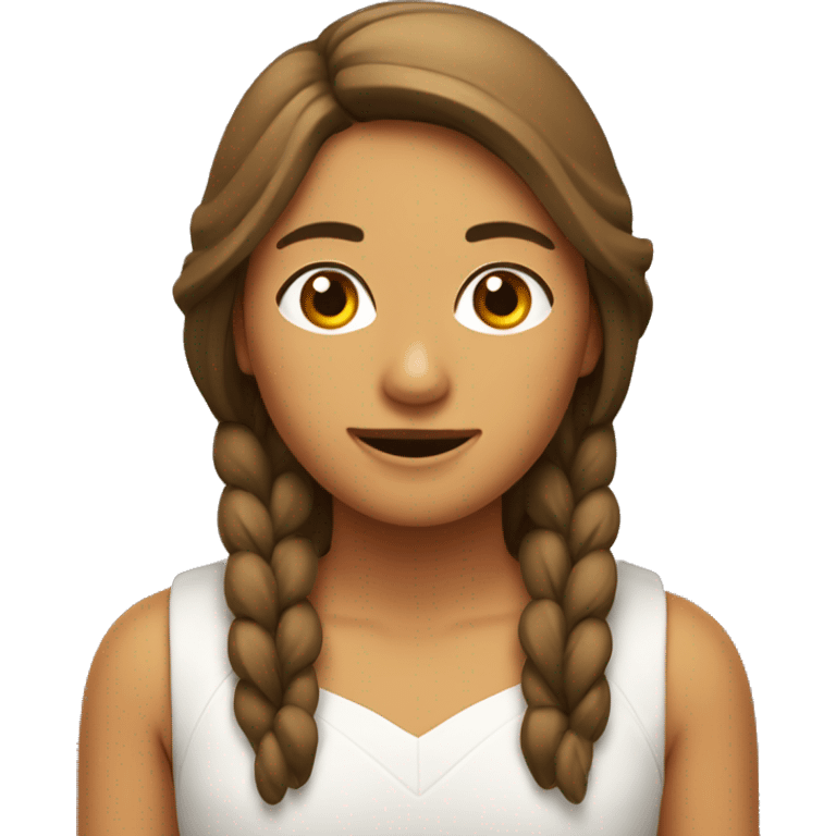 Chica castaña con espejuelos y brackets  emoji