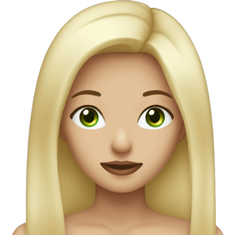 woman, green eyes, blonde long h emoji