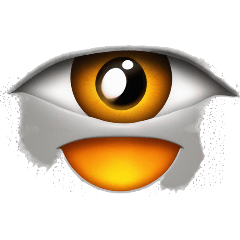 Simple iOS-style emoji of Sauron's eye with a vertical slit pupil and glowing orange iris. Make the design clean and minimal with smooth shapes, typical of iOS emoji." emoji