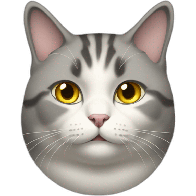 yellow grey and white fat female cat emoji