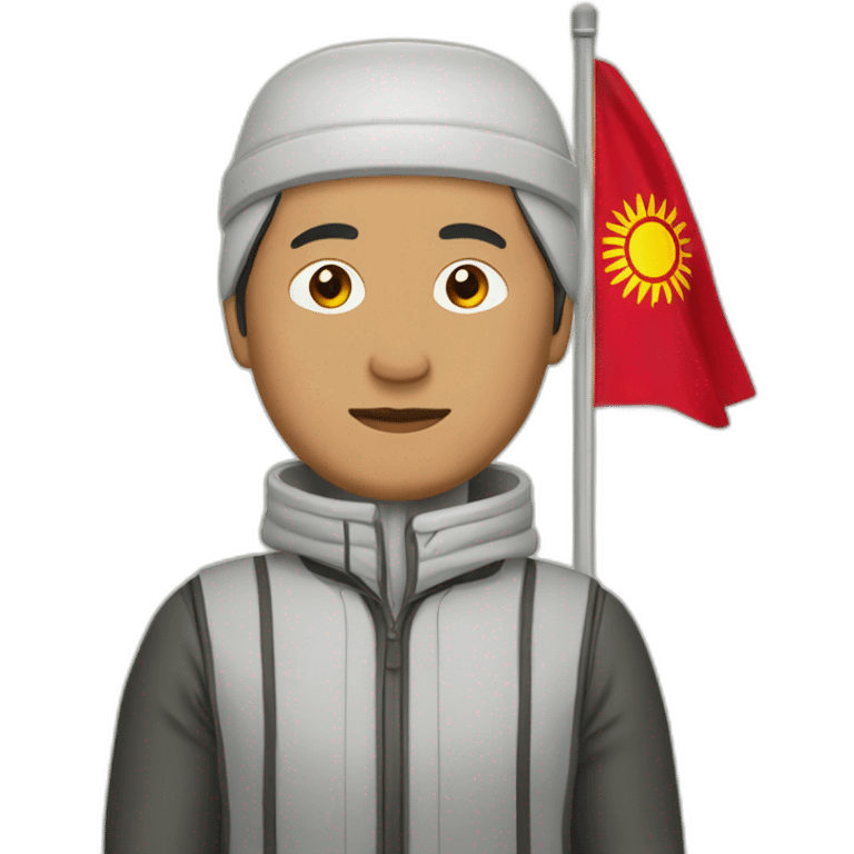 Kyrgyz man with flag emoji