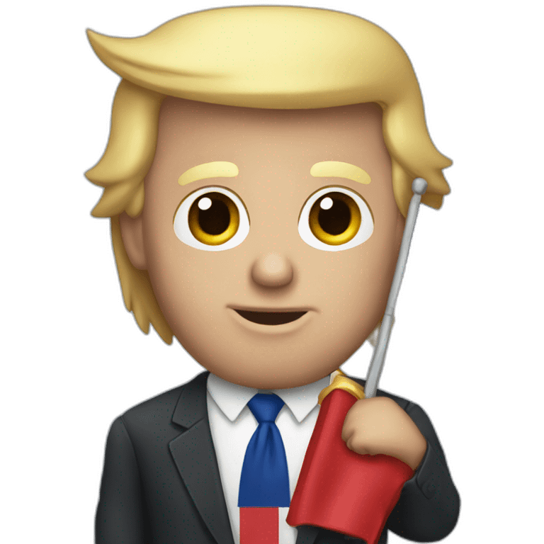 Donald Trump holding a USA flag emoji